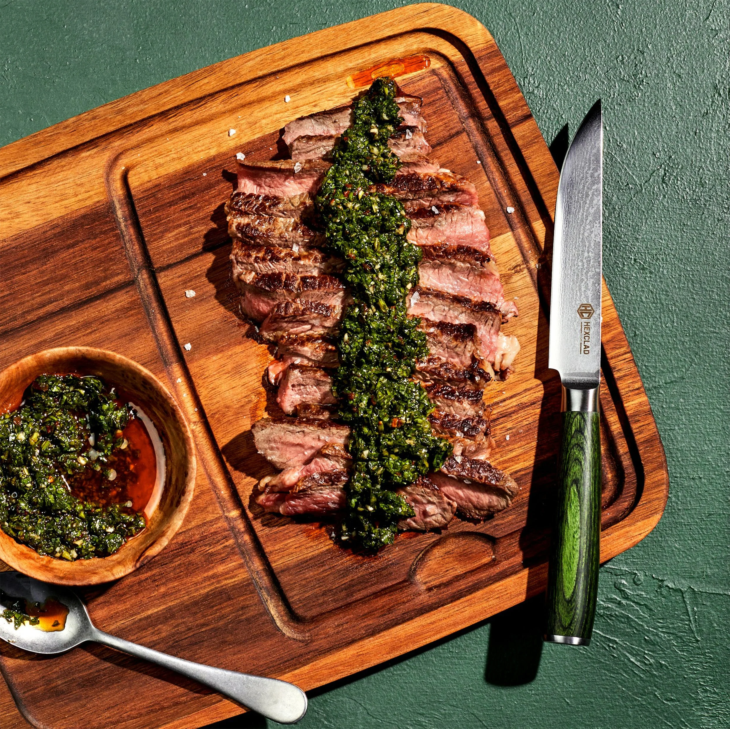 4pc Japanese Damascus Steel Steak Knife Set - Image 3