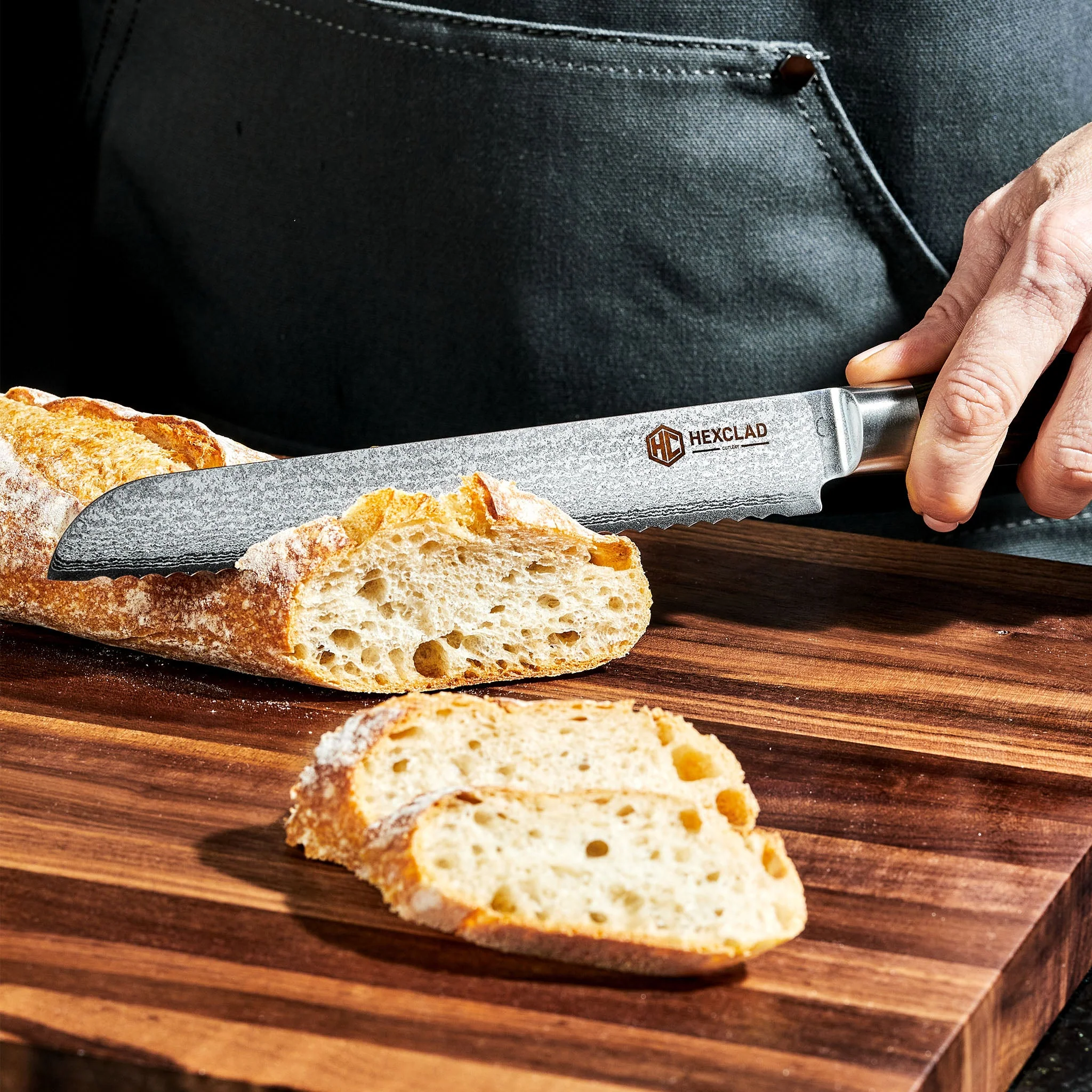 Damascus Steel Serrated Bread Knife, 8" (20 cm) - Image 5