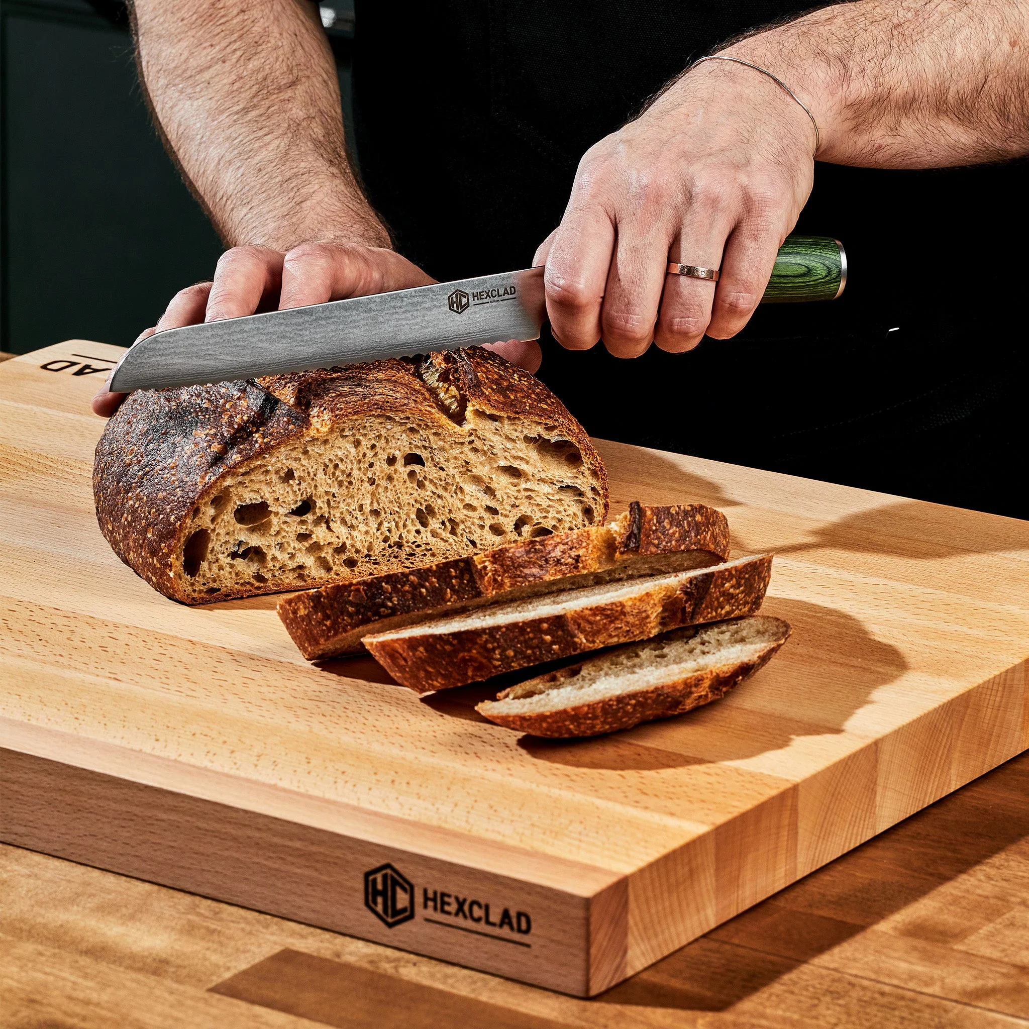 Damascus Steel Serrated Bread Knife, 8" (20 cm) - Image 6