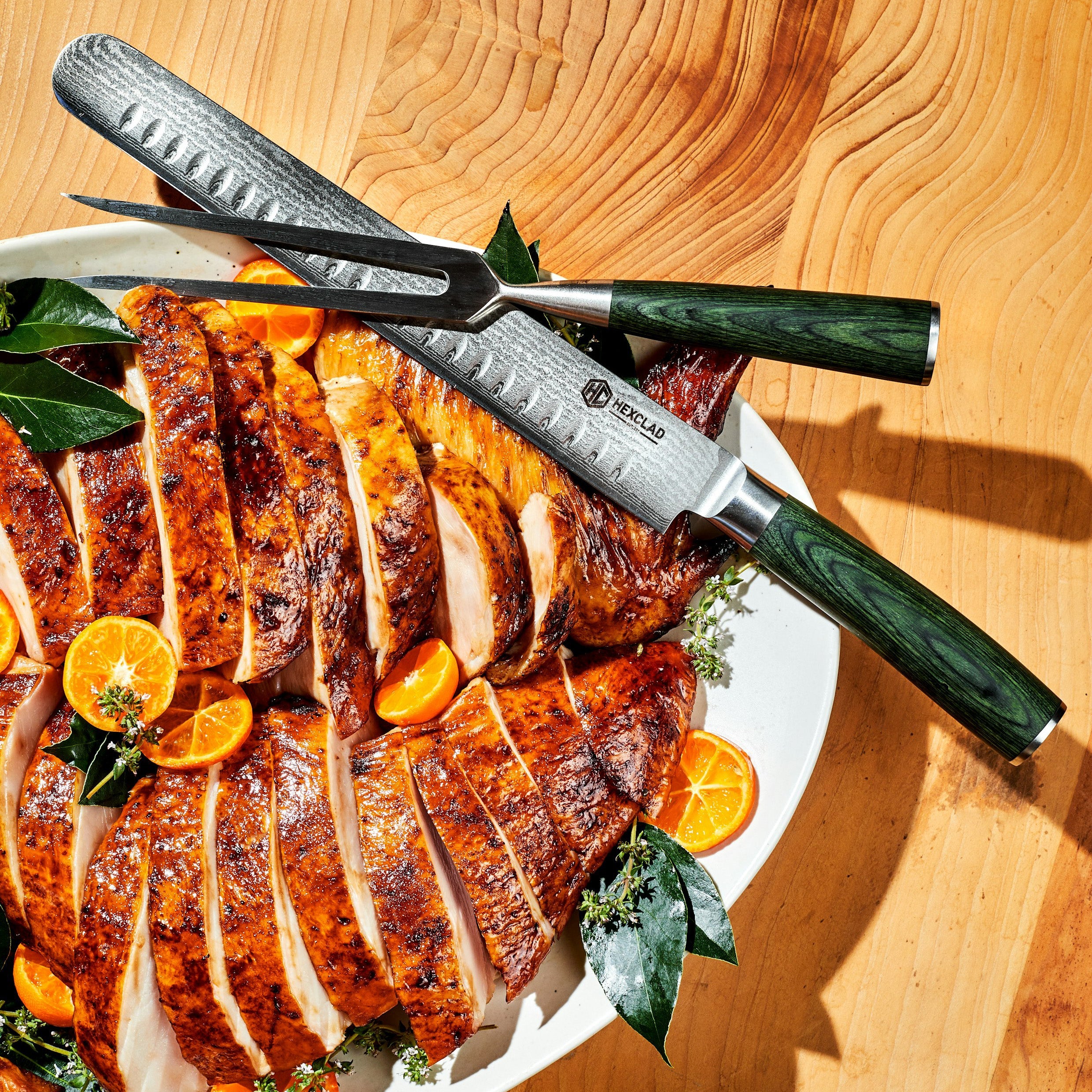 HexClad Japanese Damascus Steel Carving Set - Image 4